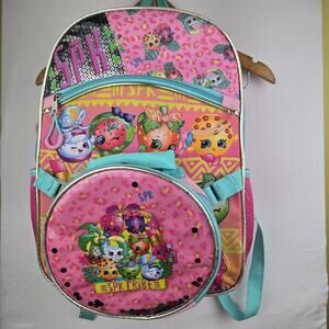Shopkins SPK Tribe Backpack Round Lunch Box Combo Glitter Pink